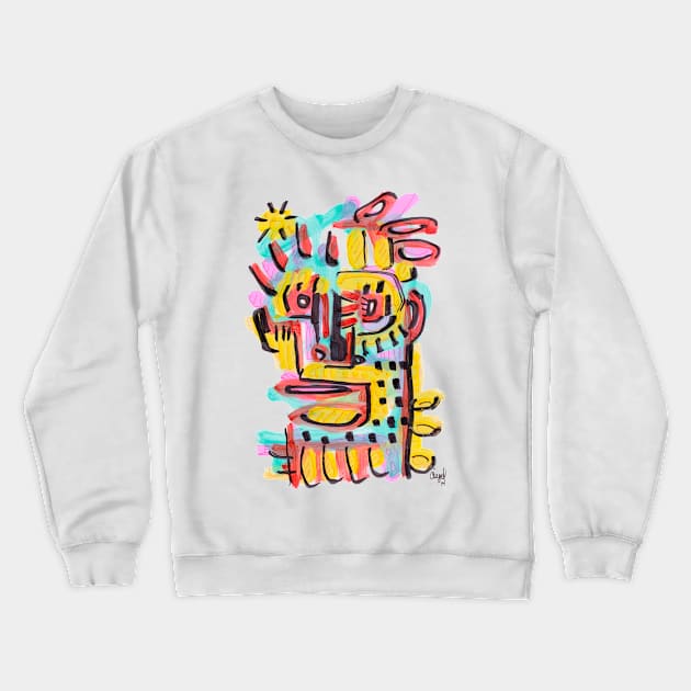 face Crewneck Sweatshirt by Angel Rivas